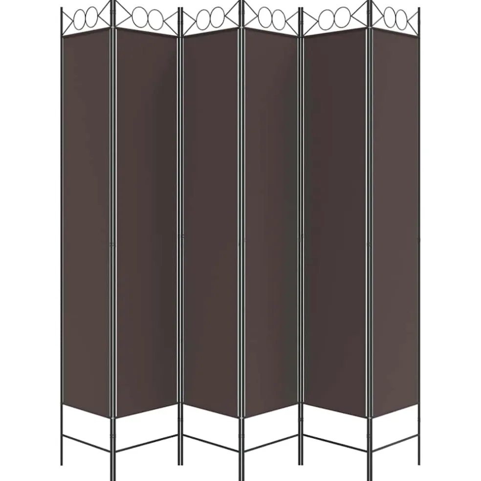vidaXL Kamerscherm met 6 panelen 300x220 cm stof bruin