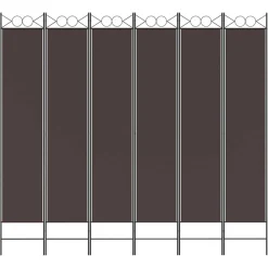 vidaXL Kamerscherm met 6 panelen 300x220 cm stof bruin