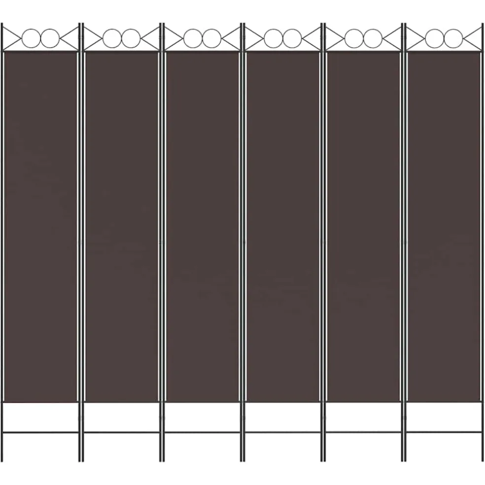 vidaXL Kamerscherm met 6 panelen 300x220 cm stof bruin