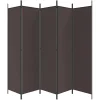 vidaXL Kamerscherm met 6 panelen 300x200 cm stof bruin