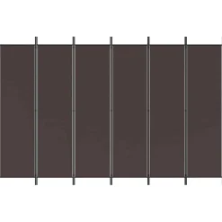 vidaXL Kamerscherm met 6 panelen 300x200 cm stof bruin