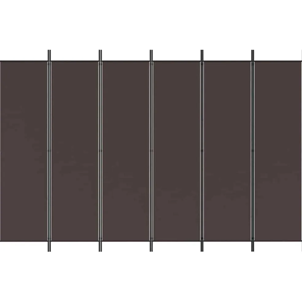 vidaXL Kamerscherm met 6 panelen 300x200 cm stof bruin