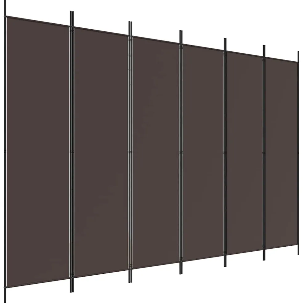 vidaXL Kamerscherm met 6 panelen 300x200 cm stof bruin
