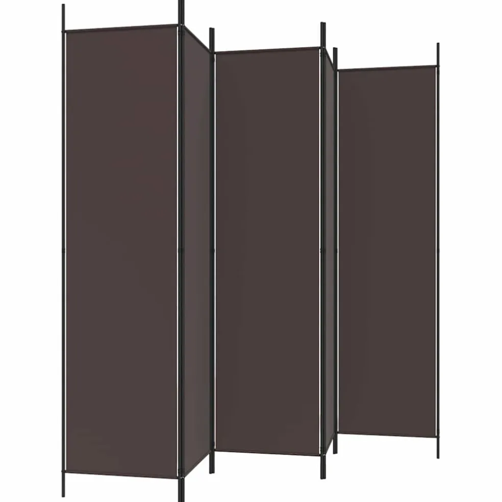 vidaXL Kamerscherm met 6 panelen 300x200 cm stof bruin