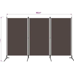 vidaXL Kamerscherm met 3 panelen 260x180 cm bruin