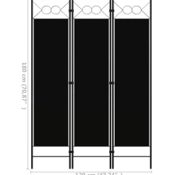 vidaXL Kamerscherm met 3 panelen 150x180 cm wit
