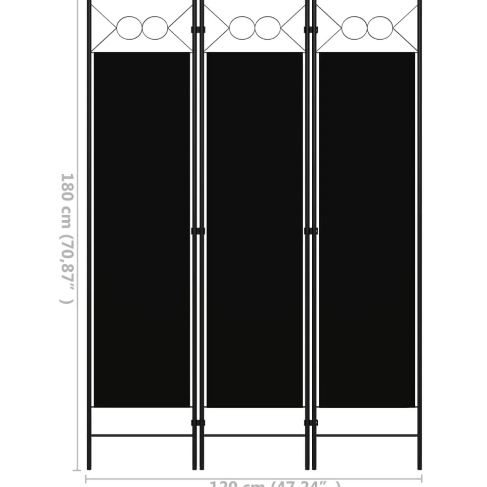 vidaXL Kamerscherm met 3 panelen 150x180 cm wit