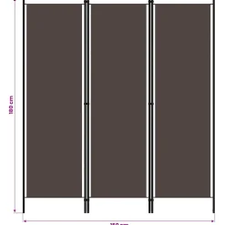 vidaXL Kamerscherm met 3 panelen 150x180 cm bruin