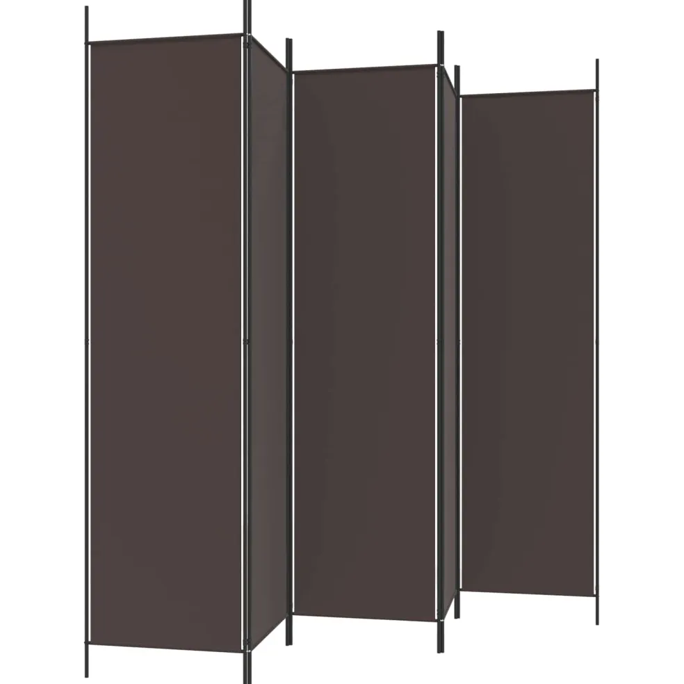 vidaXL Kamerscherm met 5 panelen 250x200 cm stof bruin