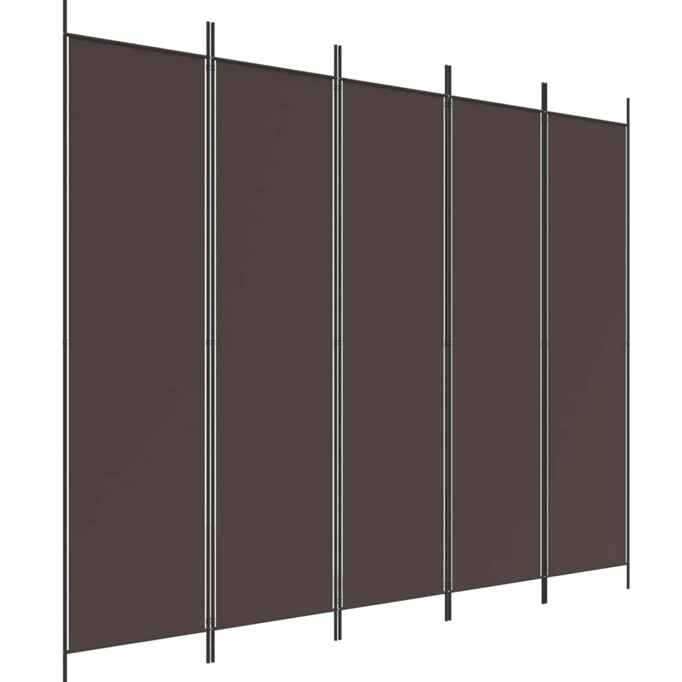 vidaXL Kamerscherm met 5 panelen 250x200 cm stof bruin