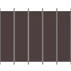 vidaXL Kamerscherm met 5 panelen 250x200 cm stof bruin