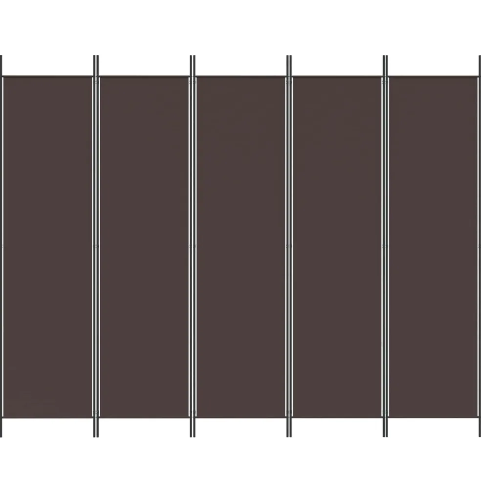 vidaXL Kamerscherm met 5 panelen 250x200 cm stof bruin