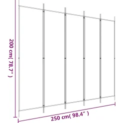 vidaXL Kamerscherm met 5 panelen 250x200 cm stof bruin