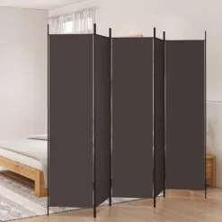 vidaXL Kamerscherm met 5 panelen 250x200 cm stof bruin