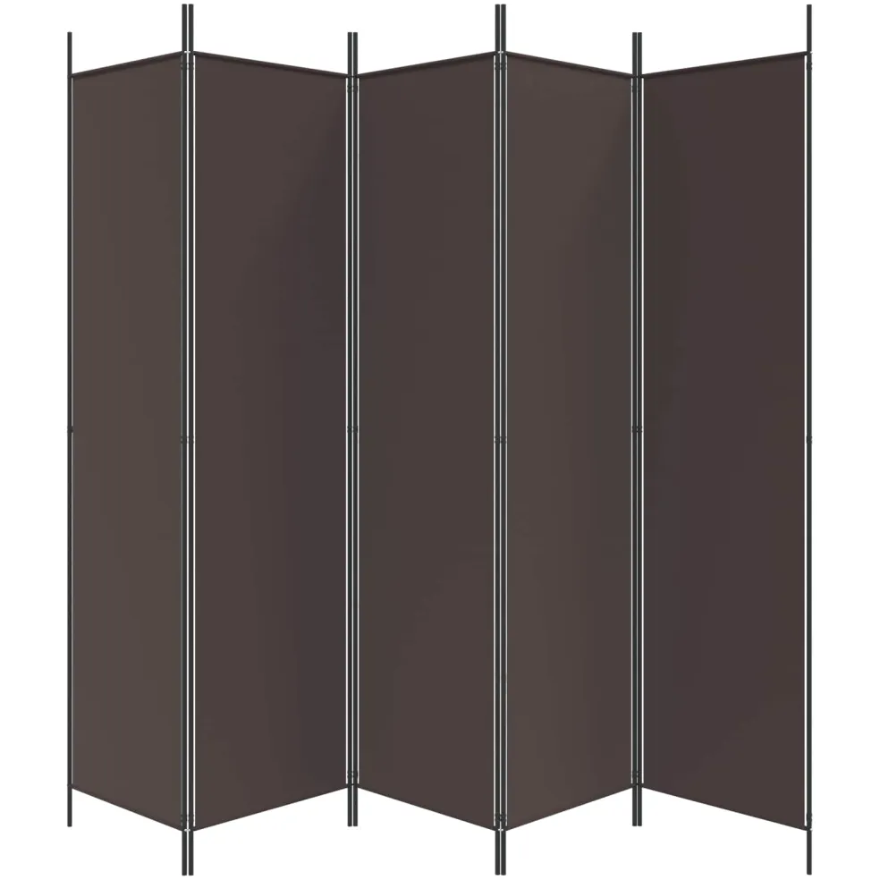 vidaXL Kamerscherm met 5 panelen 250x200 cm stof bruin