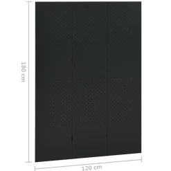 vidaXL Kamerscherm met 6 panelen massief paulowniahout zwart