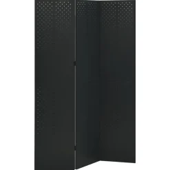 vidaXL Kamerscherm met 3 panelen 120x180 cm staal zwart