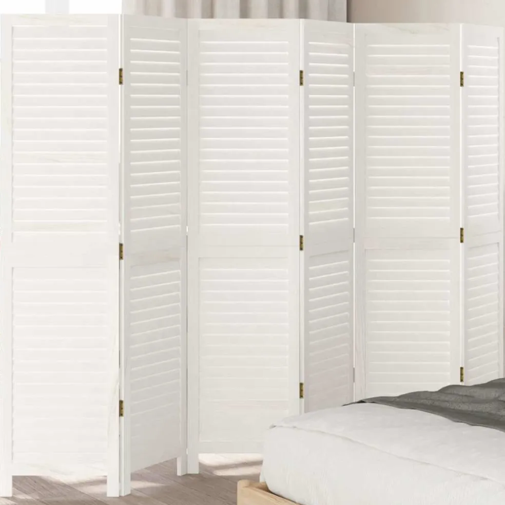vidaXL Kamerscherm met 6 panelen 210x165 cm massief paulowniahout