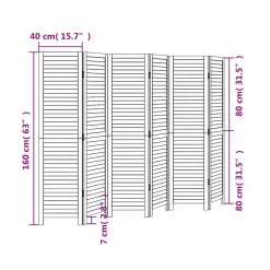 vidaXL Kamerscherm met 6 panelen 210x165 cm massief paulowniahout