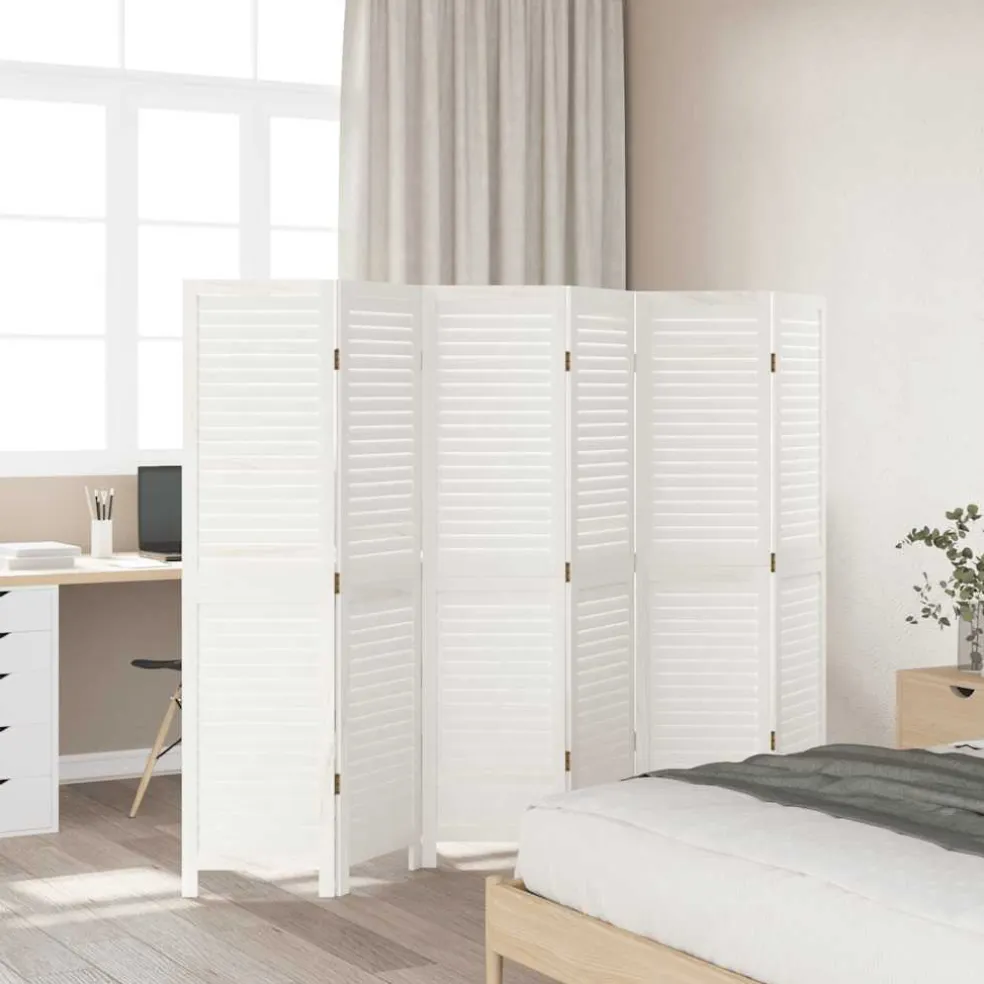 vidaXL Kamerscherm met 6 panelen 210x165 cm massief paulowniahout