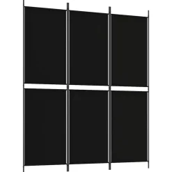 vidaXL Kamerscherm met 3 panelen 150x180 cm stof zwart