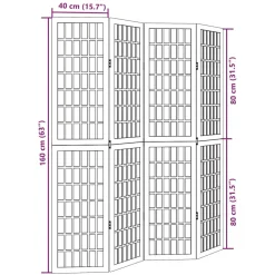 vidaXL Kamerscherm met 6 panelen massief paulowniahout zwart