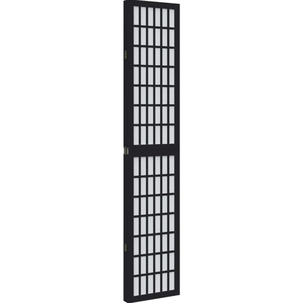 vidaXL Kamerscherm met 6 panelen massief paulowniahout zwart