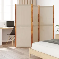 vidaXL Kamerscherm met 3 panelen 120x170x4 cm stof bruin