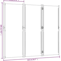 vidaXL Kamerscherm met 3 panelen 120x170x4 cm stof bruin