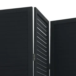 vidaXL Kamerscherm met 4 panelen massief paulowniahout zwart