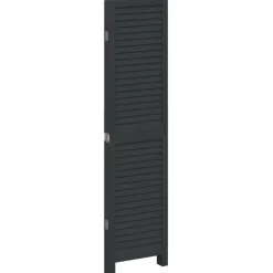 vidaXL Kamerscherm met 4 panelen massief paulowniahout zwart