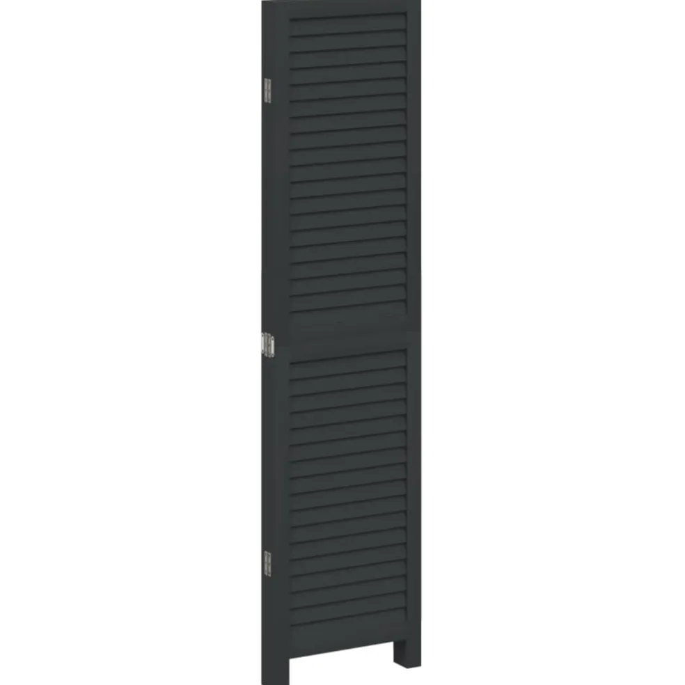 vidaXL Kamerscherm met 4 panelen massief paulowniahout zwart