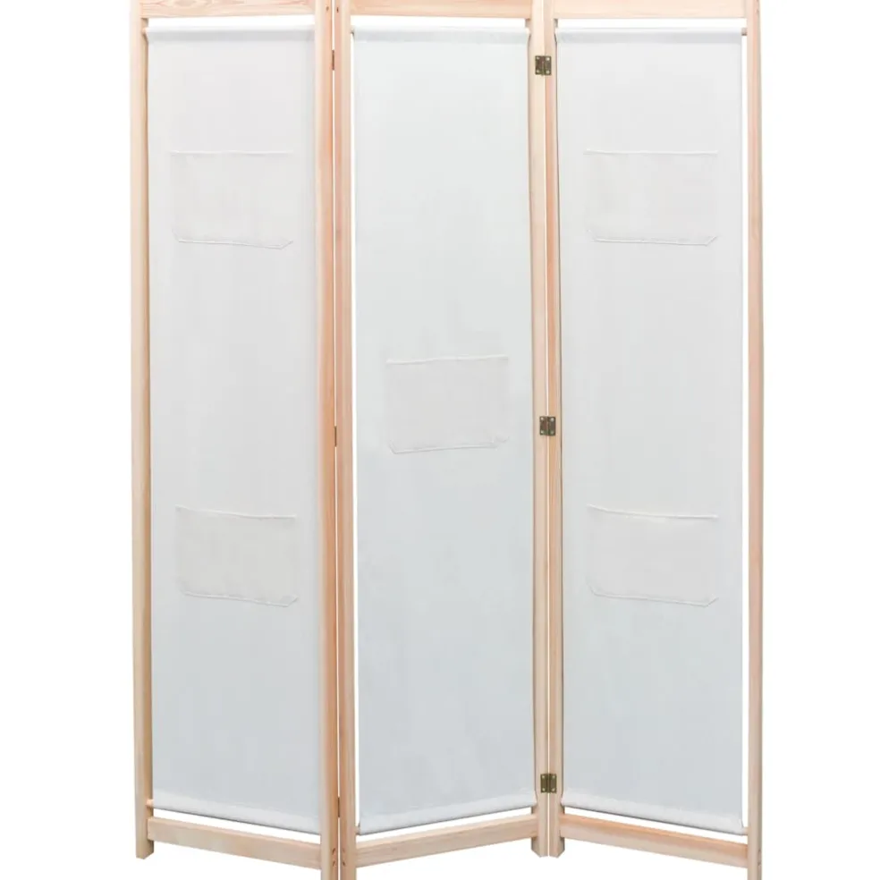 vidaXL Kamerscherm met 3 panelen 120x170x4 cm stof crème