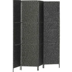 vidaXL Kamerscherm met 3 panelen massief paulowniahout zwart
