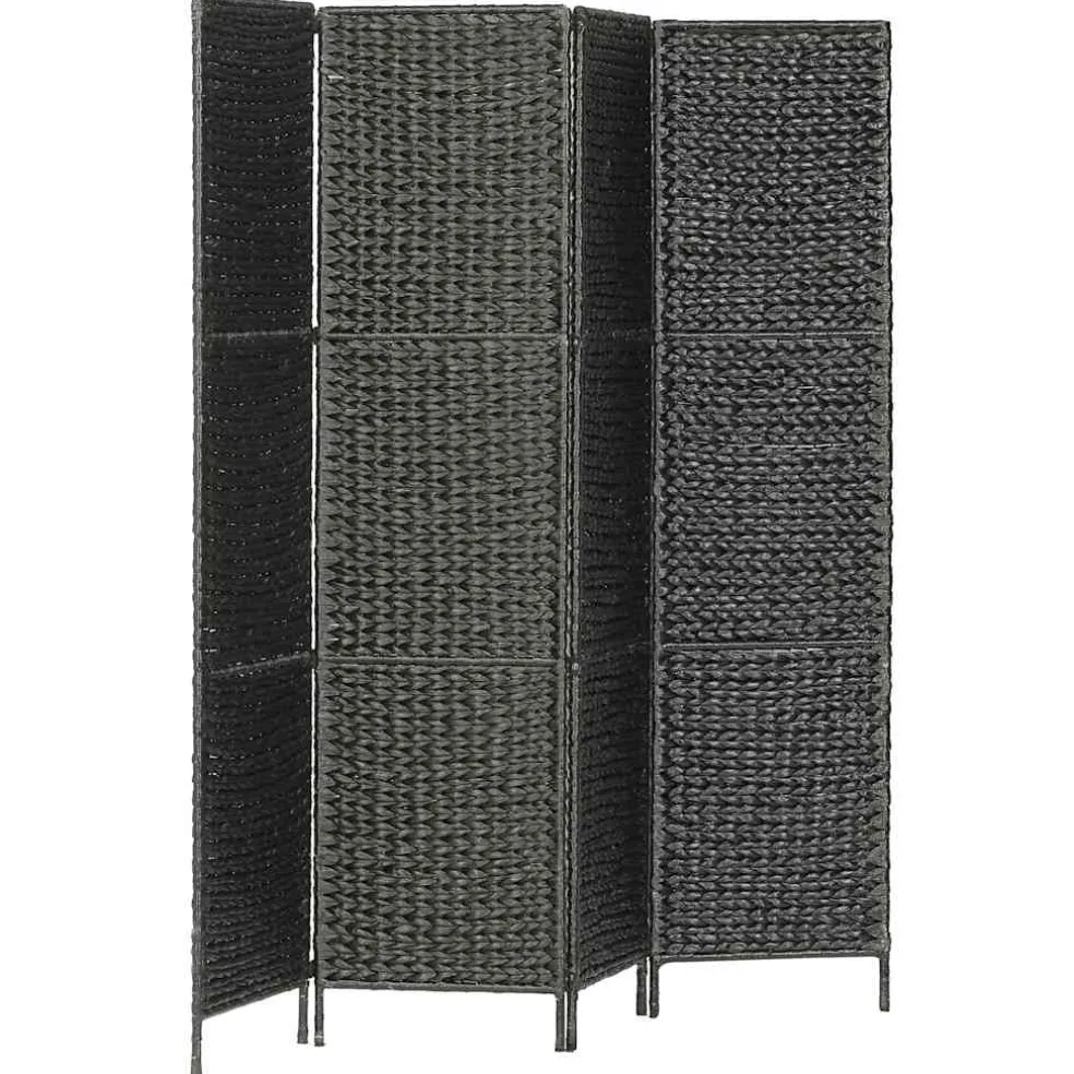 vidaXL Kamerscherm met 3 panelen massief paulowniahout zwart