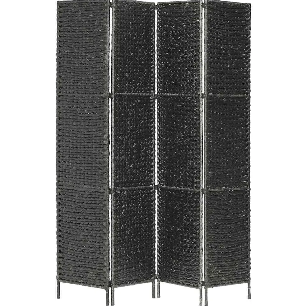vidaXL Kamerscherm met 3 panelen massief paulowniahout zwart