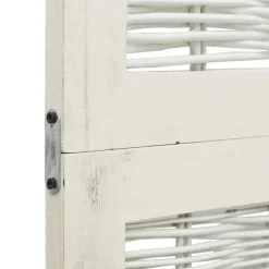 vidaXL Kamerscherm met 5 panelen handgesneden 200x165 cm mangohout wit
