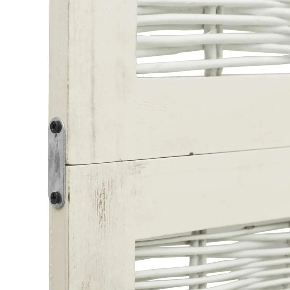 vidaXL Kamerscherm met 5 panelen massief paulowniahout wit