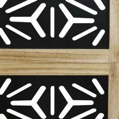vidaXL Kamerscherm met 6 panelen massief paulowniahout bruin en zwart