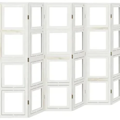 vidaXL Kamerscherm met 6 panelen massief paulowniahout wit