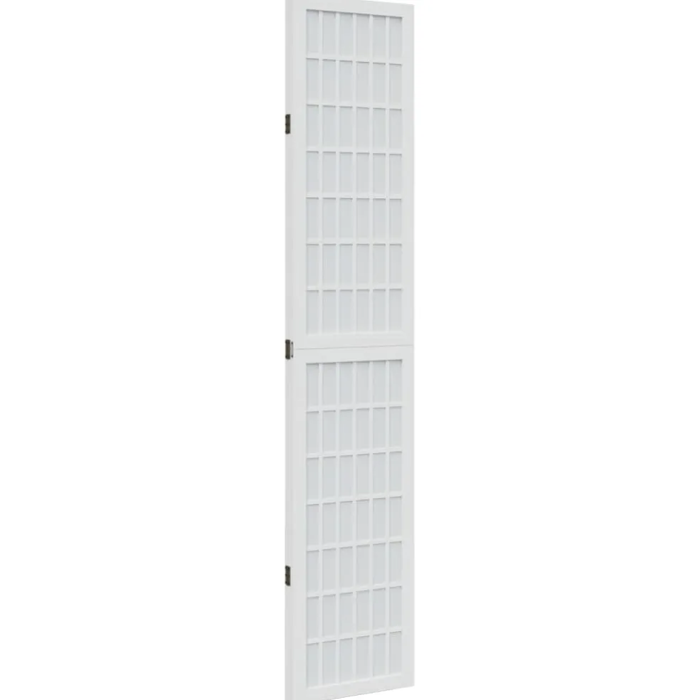 vidaXL Kamerscherm met 3 panelen massief paulowniahout wit