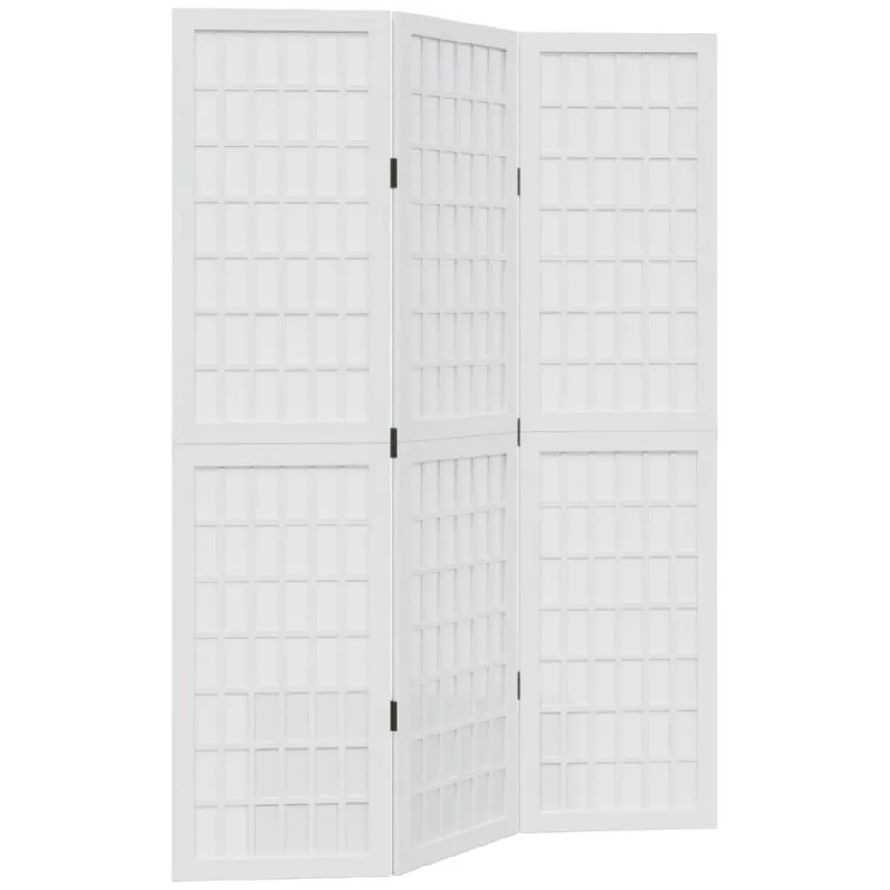 vidaXL Kamerscherm met 3 panelen massief paulowniahout wit