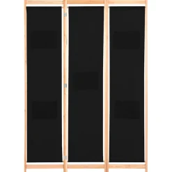vidaXL Kamerscherm met 3 panelen 120x170x4 cm stof zwart
