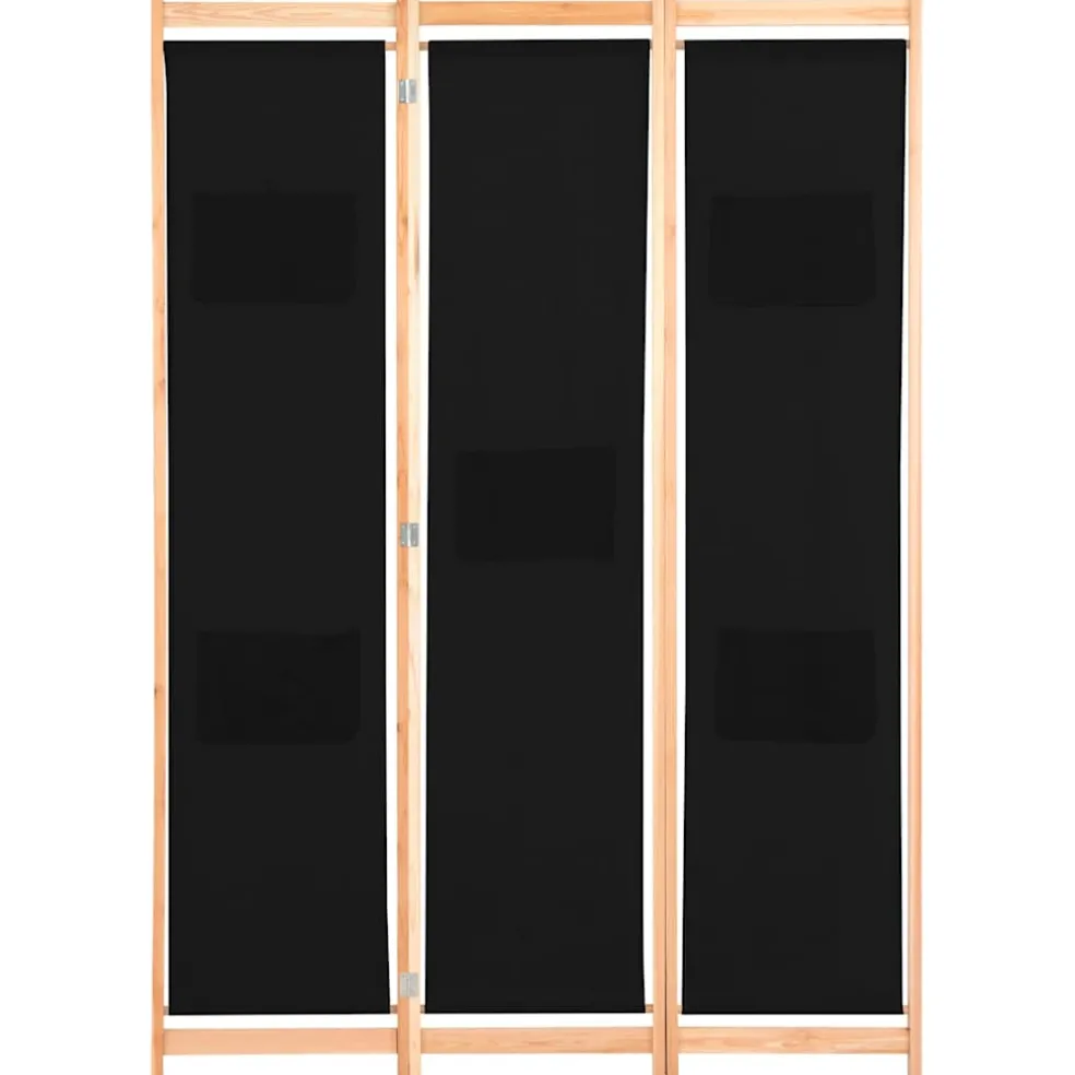 vidaXL Kamerscherm met 3 panelen 120x170x4 cm stof zwart