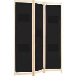 vidaXL Kamerscherm met 3 panelen 120x170x4 cm stof zwart