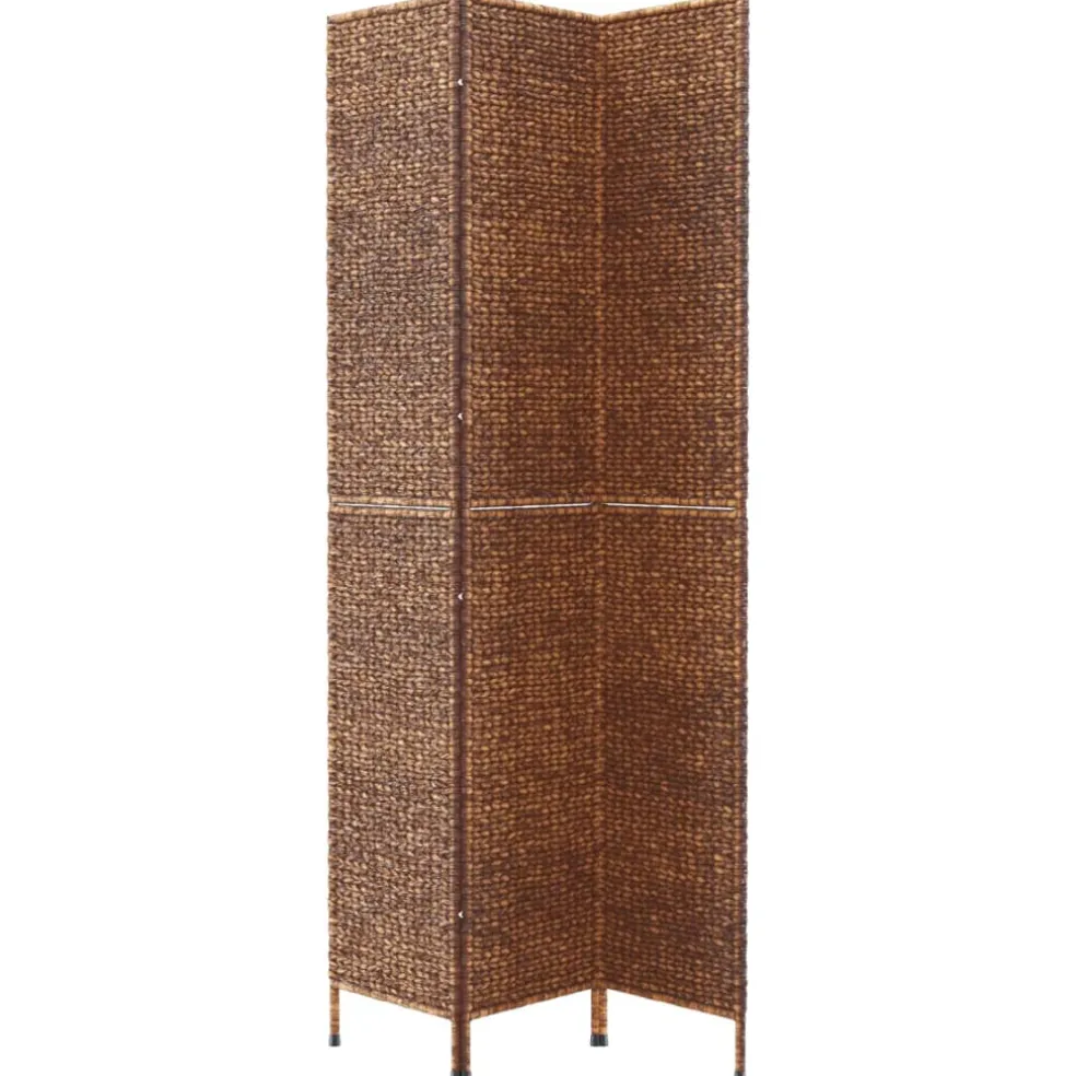 vidaXL Kamerscherm met 3 panelen 122x180 cm waterhyacint bruin