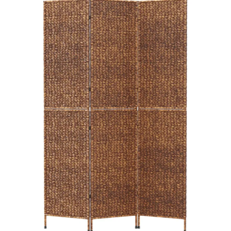 vidaXL Kamerscherm met 3 panelen 122x180 cm waterhyacint bruin