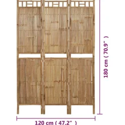 vidaXL Kamerscherm met 3 panelen 120x180 cm bamboe