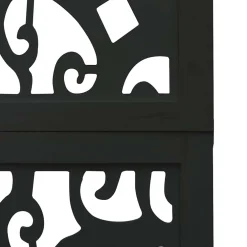vidaXL Kamerscherm met 3 panelen massief paulowniahout zwart