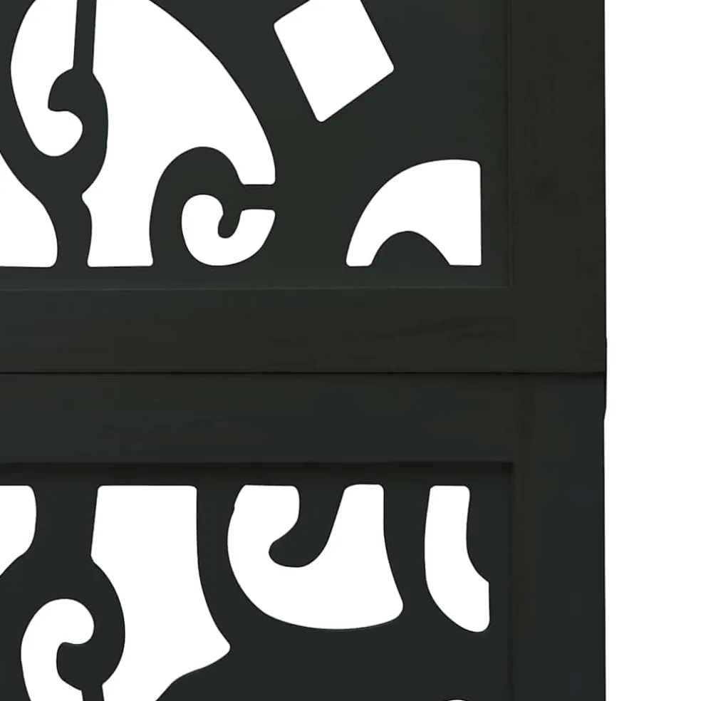 vidaXL Kamerscherm met 3 panelen massief paulowniahout zwart